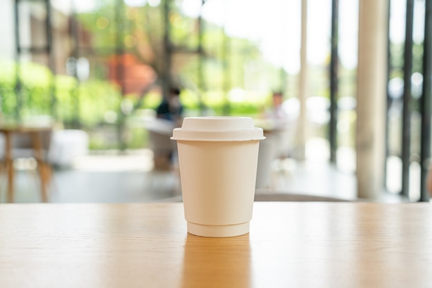 hot coffee cup in cafe restaurant