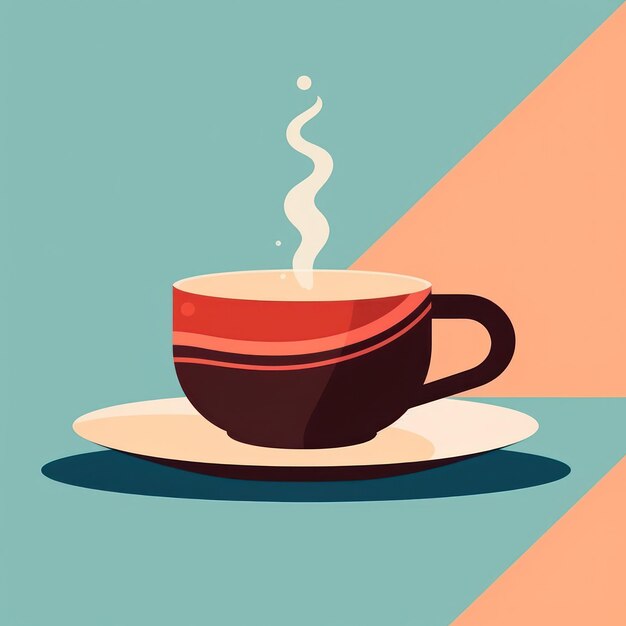 Чашка горячего кофе Чашка свежего кофе Декоративный дизайн для столовой Плакаты Баннеры Карты