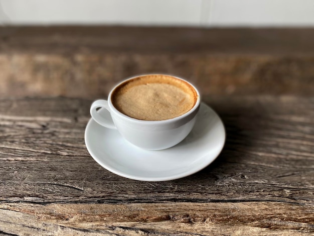 Hot coffee cup on table