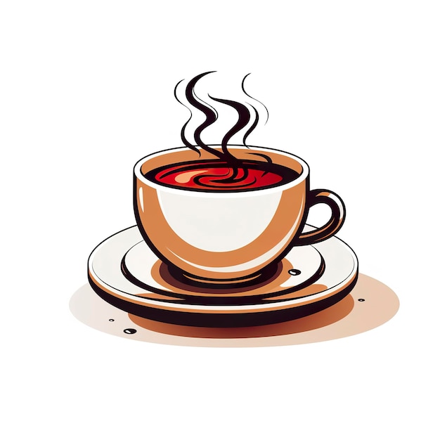 Hot coffee cup vector illustratie in kawaii anime stijl cartoon