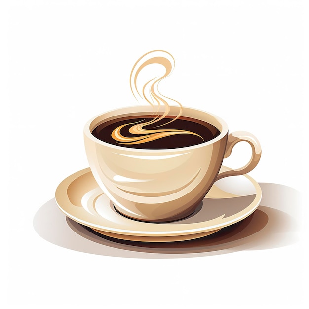 Hot coffee cup vector illustratie in kawaii anime stijl cartoon
