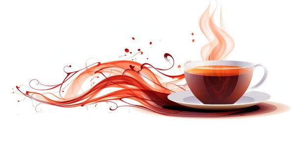 hot coffee cup with white background