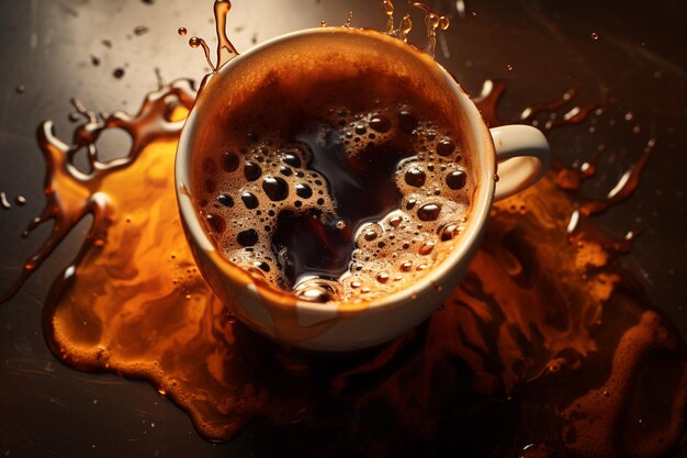 Photo hot coffee splash