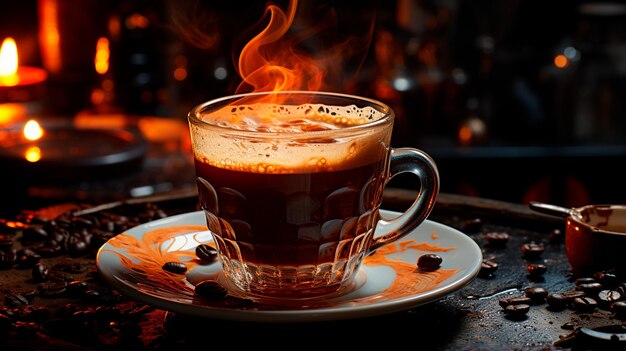 Foto caffè caldo con spezie