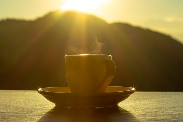 Foto tazza di caffè calda a doi pha hee chiang rai thailandia