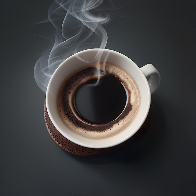 Горячая чашка кофе с дымом