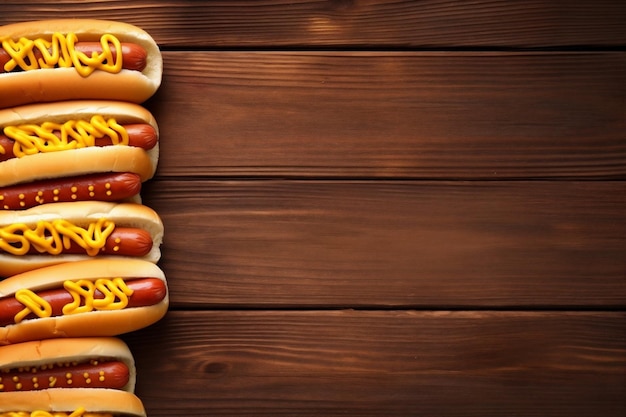 Photo hot dog american sauce food bread fast grilled sausage meat background generative ai