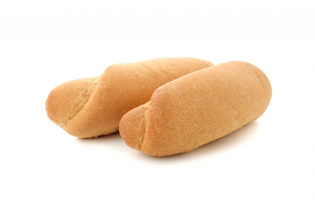 Hot dog buns isolated on white