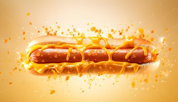 Hot dog fresh product showcase illustration