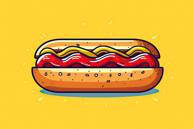 Photo hot dog illustration food illustration generative ai