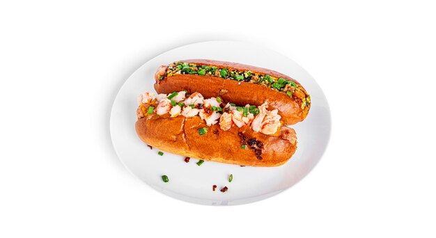 Hot dog isolated on a white background. Fast food isolated. High quality photo