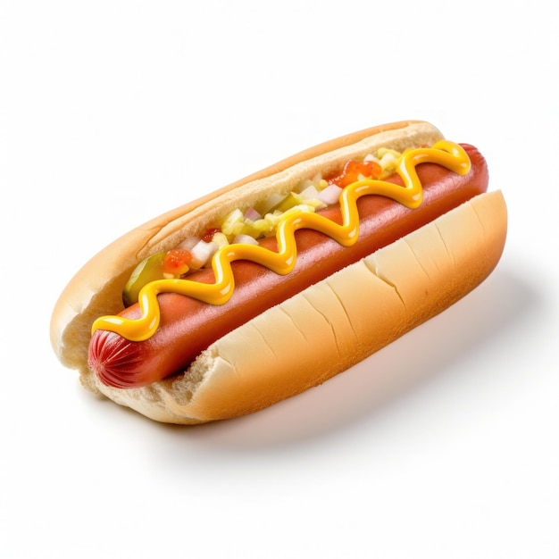 Photo hot dog isolated on white illustration ai generativexd