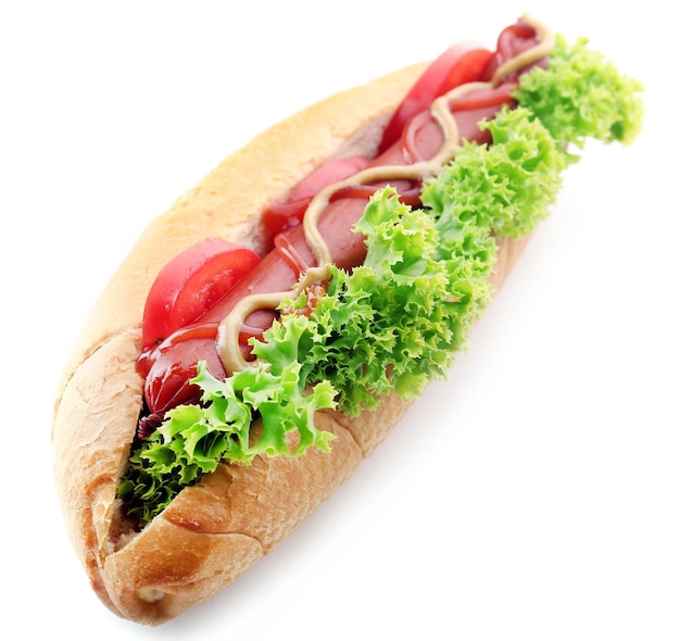 Hot dog isolated on white