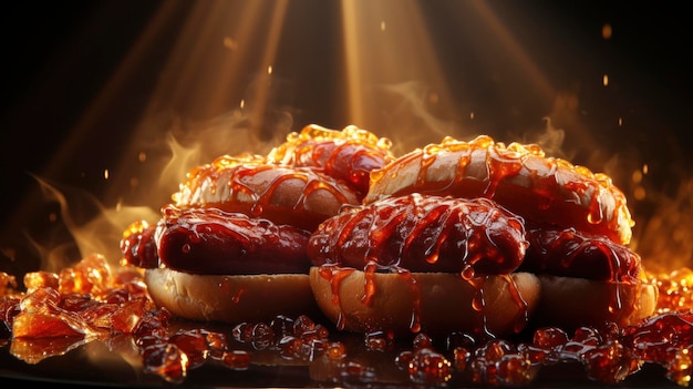 Photo hot dog sandwich sausage gherkin ketchup background images hd wallpapers background image