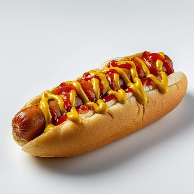 Hot dog on white background