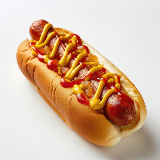 Hot dog on white background