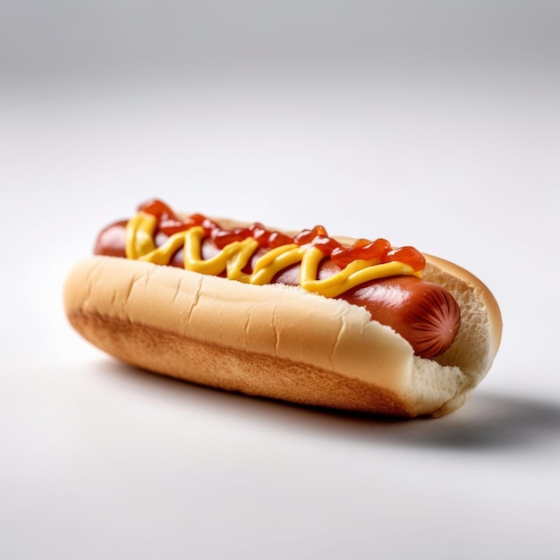 Hot dog on a white background