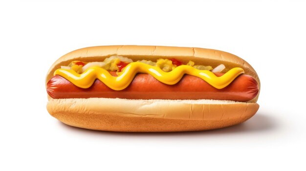 Photo hot dog with ketchup on white background