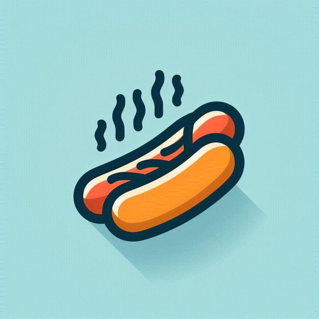 Photo a hot dog with a long hot dog on it