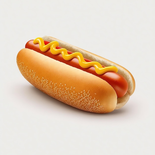 A hot dog with mustard and ketchup on it