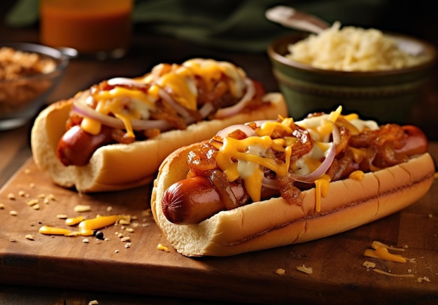 Hot dog with mustard and ketchup on a white background