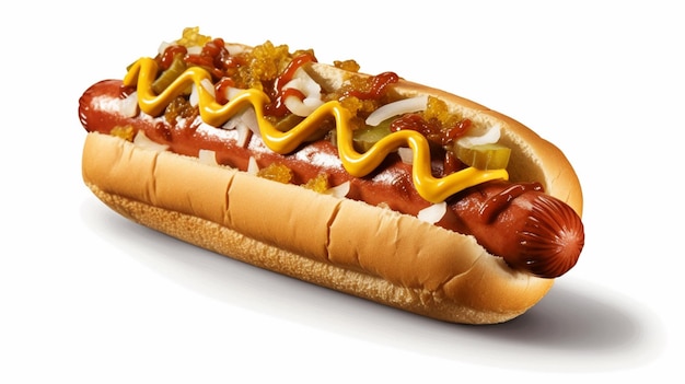 Premium Photo  A hot dog with onions and mustard on it