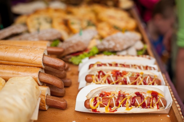 hot dogs on the counter hot dog counter hot dogs on a store counter