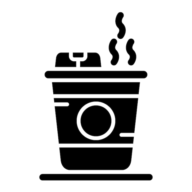 Hot Drink Glyph Solid Black Illustration