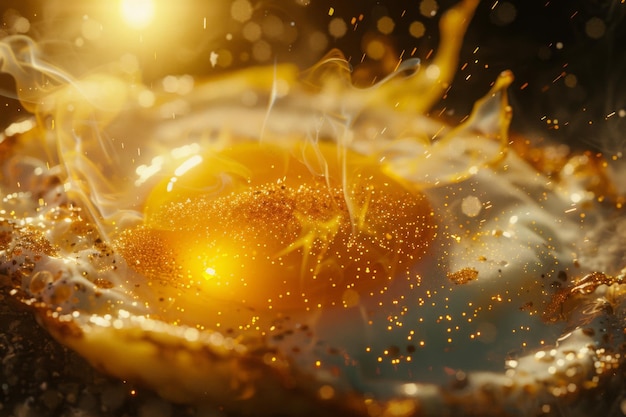 Hot Fried Egg with Fantasy Sparks Elevate Your Breakfast Experience Ideal for Food Photography