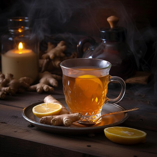 Photo hot ginger infusion