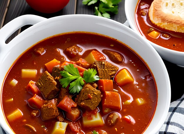 Hot goulash soup