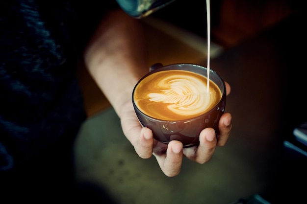 hot latte art coffee relax time