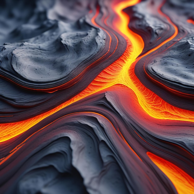 Hot lava flow beneath stone texture realistic lava stone magma flow geothermal nature marbling