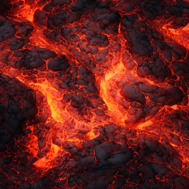горячая лава от вулканического извержения