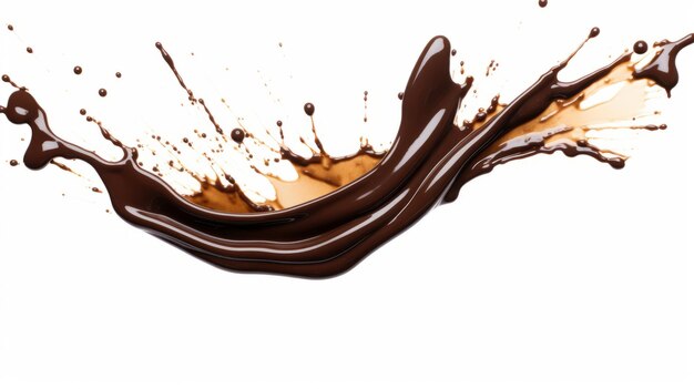 Hot melted chocolate swirl isolated on a white background