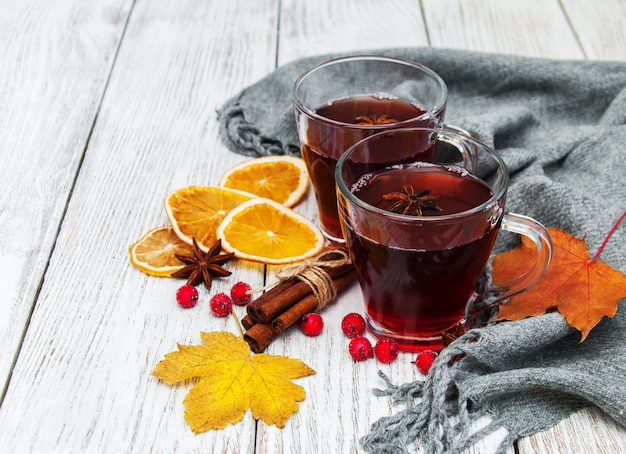 Hot mulled wine