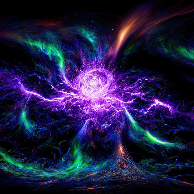 hot plasma cosmic energy magical glowing power purple