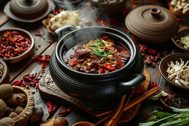 Photo hot pot and tea