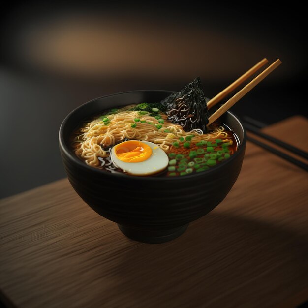 Foto hot ramen geeft generatieve ai weer