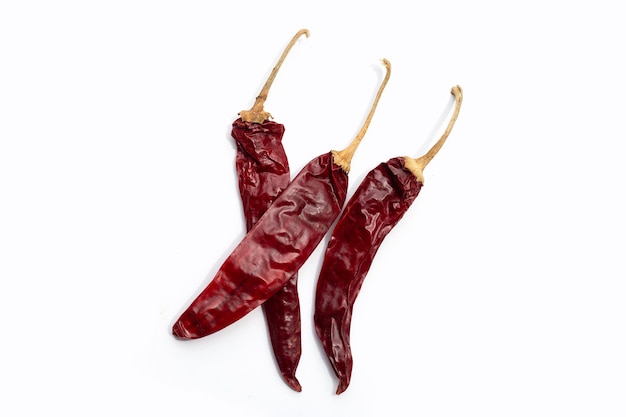 Hot red dried chili peppers