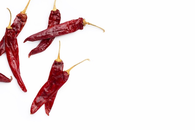 Hot red dried chili peppers