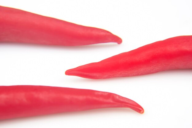 Hot red fresh pepper on a white background