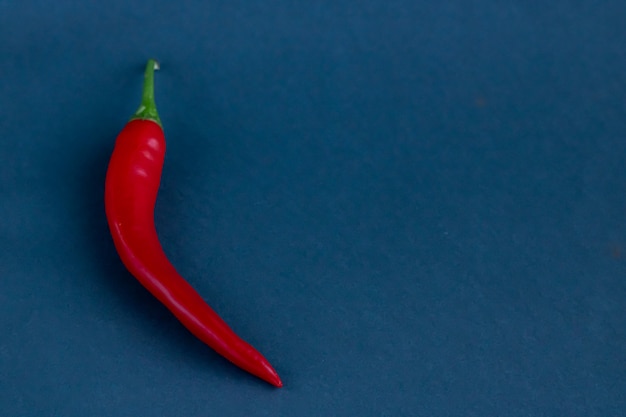 Hot red pepper on blue table