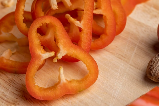 Hot red pepper on the board