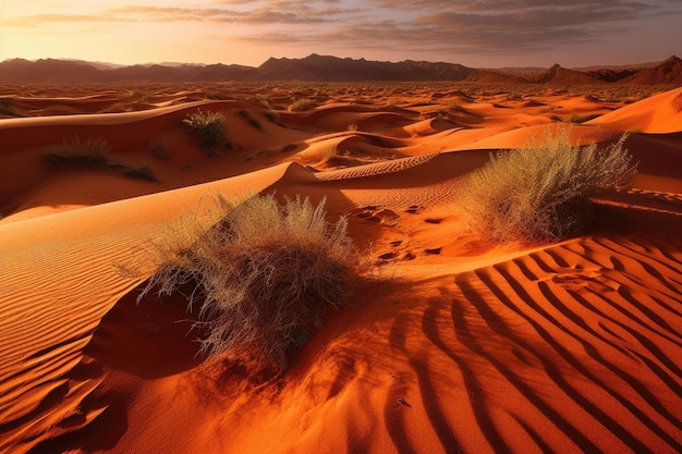 Hot red sands in the desert Generative AI