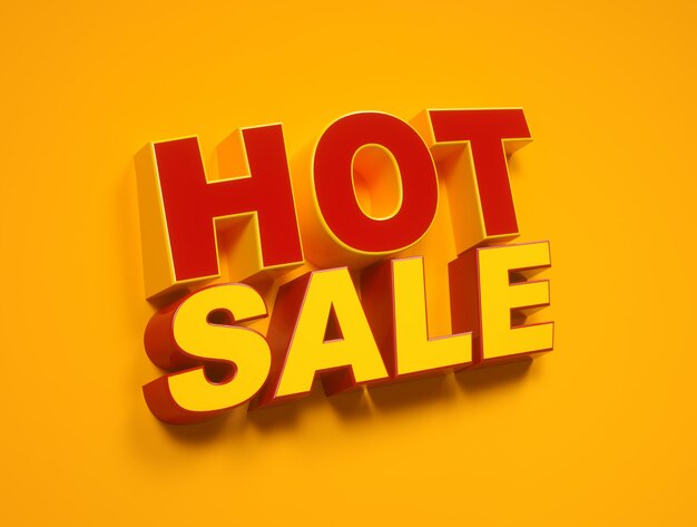 Photo hot sale logo hot sale banner discount 50 red yellow banner sale market label special offer 3d rendering