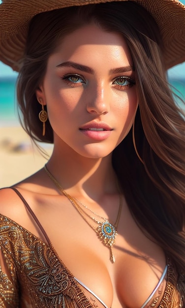 Hot sexy Bikini Girl ai generated image photorealistic