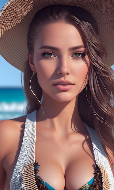 Hot sexy Bikini Girl ai generated image photorealistic