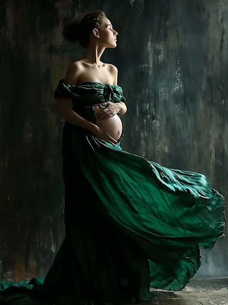 熱いセクシーなタトゥー 妊娠中の母親がファッションスタイルで ファッション雑誌の表紙に 全身をインクで塗った