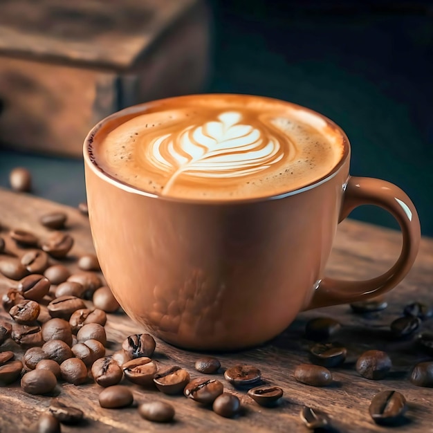 Hot smoked coffee in a mug